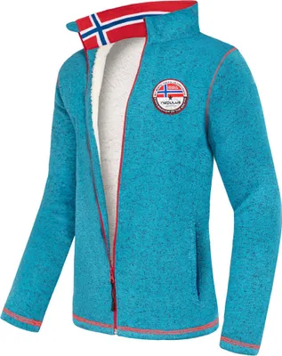 Produktbild von Nebulus Fleecejacke mit Teddyfell FALLOU Herren, warme Fleece Jacke, mit langem Full-Zip Reißverschluss, P5497 - Herren, türkis, S