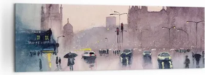 Produktbild von Bild auf Leinwand - Leinwandbild - Einteilig - Aquarell Stadt historische Denkmäler - 160x50cm Wand Bild Wanddeko Wandbilder Leinwanddruck Bilder Wanddekoration Leinwand bilder AB160x50-4579