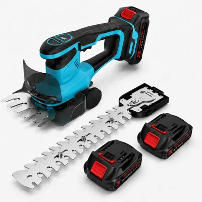 Produktbild von 500W 2-in-1 Elektrischer Heckenschneider mit LED-Digitalanzeige,Schutzblech,2×21V 2000mAh Akkus,9,3-Zoll-Schnittgröße,Sicherheitsschalter,leicht&leise