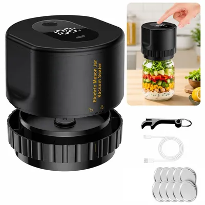 Produktbild von Einmachglas Vakuumierer elektrisch, automatische Vakuumversiegelung mit USB Akku, für Mason Gläser 500-1000ml, Lebensmittel Frischhaltegerät Küche