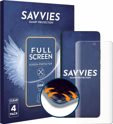 Produktbild von 4x Savvies Fullscreen Schutzfolie für Motorola Edge 70 Displayschutz Folie Fullcover Klar Transparent