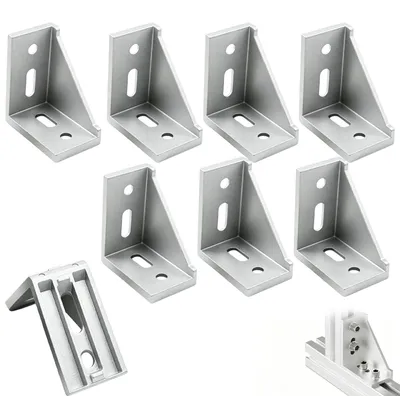 Image de 8 pièces de profilés d'angle en aluminium pour fixation - profilés d'angle de 40 x 80 mm