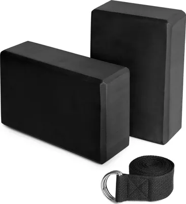 Produktbild von 2er EVA Yoga Bloecke 1er Baumwoll Yoga Gurt Stabilitaets Bloecke Yoga Gurt Set fuer Yoga Pilates Meditation