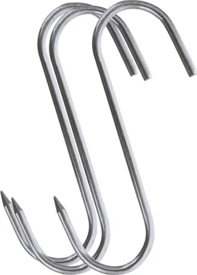 Immagine prodotto di 3 ganci in acciaio per affumicatori per salsicce e carne 13,5x9