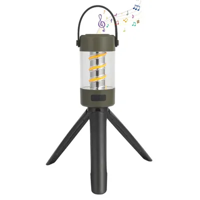 Produktbild von Tragbare Camping-Atmosphärenlampe mit Bluetooth 5.0 Lautsprecher, 3 Lichtmodi,wiederaufladbar, wasserdicht, ideal für Camping, Wandern & Angeln