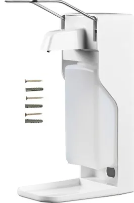 Produktbild von Ibenzoa® Integrierter Seifenspender mit Auffangschale – Wandmontage, 1000 ml, Kunststoff, 35 x 20 x 10 cm, ergonomischer Armhebel