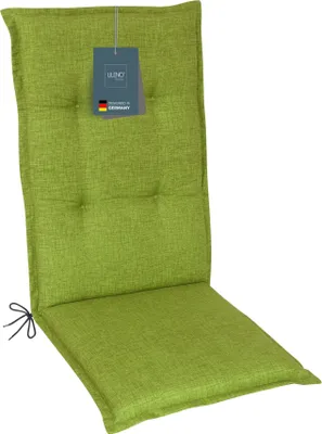 Produktbild von LILENO HOME Gartenstuhl Auflagen als [1er Set - Hochlehner] in Grün - bequeme Liegen als Sitzauflagen für Gartenmöbel - Stuhlkissen für Gartenstühle und Klappstühle