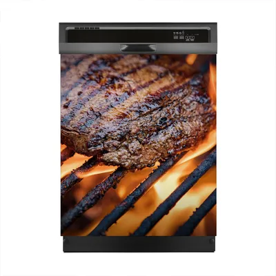 Produktbild von Aufkleber sticker 60x70 cm Dekorative folie Spülmaschine - Steak auf dem Grill
