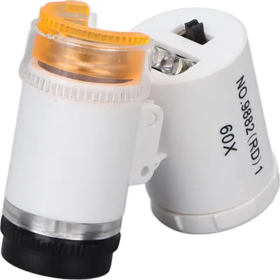 Image de Loupe de joaillier 60X avec lumi?re Mini Microscope, Mini 60X LED Microscope Loupe de poche, Microscope de poche Microscopy, Détecteur de poche Joaillier Magnifier Avec Lumière LED (Blanc)
