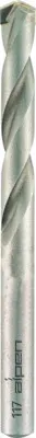 Produktbild von ALPEN Drills 11700300100, Bohrer, Steinbohrer, Drehung der rechten Hand, 3 mm, 60 mm, Mauerziegel, Beton, Naturstein