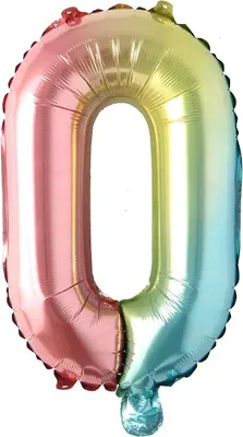 Produktbild von Folienballon Buchstabe O, regenbogen bunt, ca. 40 cm, für Luftbefüllung