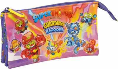 Obrázok produktu pre Trojitý viacúčelový kufrík SuperThings Guardians of Kazoom Purple Yellow (22 x 12 x 3 cm)