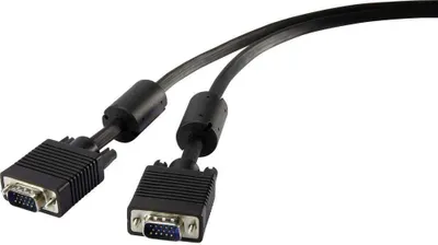Produktbild von Renkforce VGA Anschlusskabel VGA 15pol. Stecker, VGA 15pol. Stecker 5.00 m Schwarz RF-4212501 mit Ferritkern VGA-Kabel
