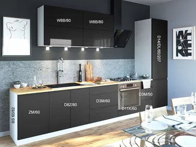 Produktbild von Küchenzeile FLORENCE Küchenblock 272cm weiß Front schiefergrau semi matt Teilauszug
