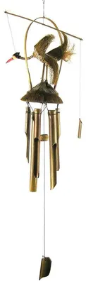 Image de Carillon sonore en bambou Décoration sonore Tubes sonores Détente Jardin Cloche de porte Oiseau Grue