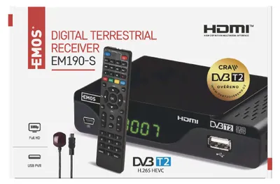 Set-top box EMOS EM190-S HD HEVC H265 (DVB-T2)
