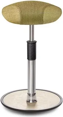 Produktbild von Sitz- Stehhocker Free Tall Triangel Camira Rivet Senfgelb Chrom /cremeweiß.