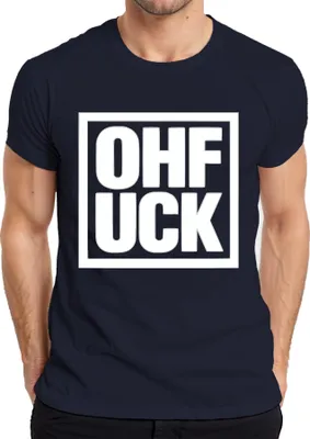 Zdjęcie produktu dla Koszulka męska OH FUCK Saying Gift Adult Humour Cheeky Party Vintage, granatowy, M