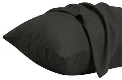Produktbild von Kissenbezug 40 x 80 cm, 2er-Set – Schwarzer Mikrofaser-Kissenbezug mit Reißverschluss, weich, 40 x 80 cm