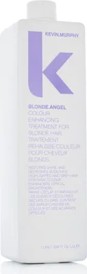 A white bottle of Kevin Murphy Blonde Angel Colour Enhancing Treatment for Blonde Hair.