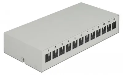 Produktbild von DeLOCK Keystone Patchpanel 12 Port grau, Grau, Metall, 112,5 mm, 232 mm, 45,2 mm