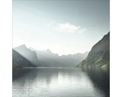 Produktbild von Glasbild Bergsee I 30x30 cm