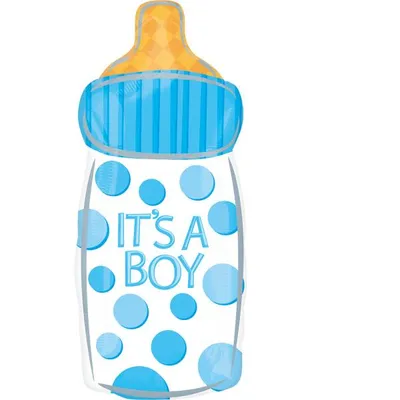 Produktbild von Junior Shape Babyfläschchen It's a Boy Folienballon S50 verpackt 25 cm x 58 cm