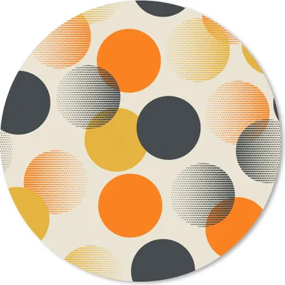 Produktbild von MuchoWow® Mauspad Mousepad Tupfen - Design - Retro - Orange 20x20 cm - Mousepads - Maus Mat - Pad - Mausunterlage - Schreibtischmatte