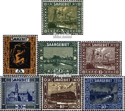 Produktbild von Briefmarken Saarland 1922 Mi 84-88,91-92 gestempelt Landschaftsbilder (III)