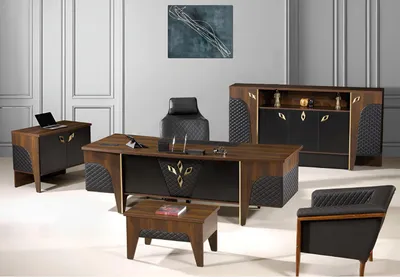 Produktbild von Büromöbel Komplettbüro Schreibtisch Büro Bürotisch Set 4tlg Holz Braun