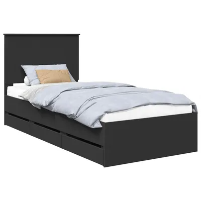 Obrázok produktu pre vidaXL Rám postele so zásuvkami čierny 90 x 200 cm