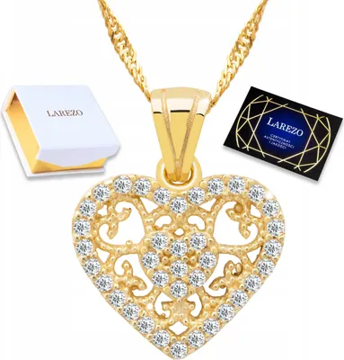 Produktbild von Goldkette Herz in Herz Liebe Zirkone SILBER 925
