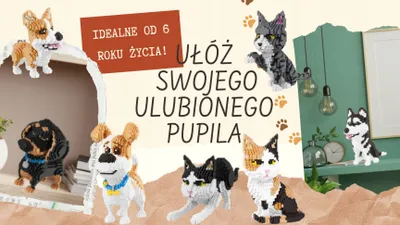 Produktbild von QBI Sitzende Katze Bausteine 1300 Teile Kreativset