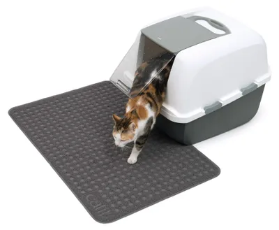 Productafbeelding van Cat It Kattenbakmat Grijs – comfortabele antislipmat om kattenbakvulling op te vangen – verkrijgbaar in S en L L - 90x60CM