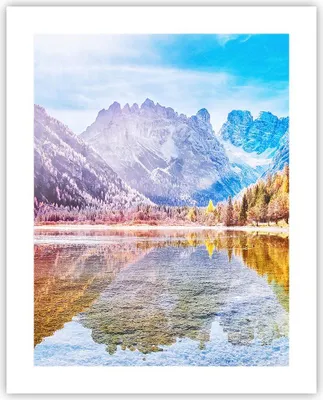 Produktbild von Poster - Poster ohne Rahmen - Herbst Landschaft Berge - 40x50 cm - Wand Bild - Wanddeko - Wandbilder - Kunstposter - Wandposter - Bilder - Kunstdruck - Wanddekoration - Wandbild - P2XPA40x50-4624