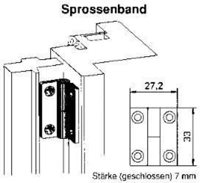 Produktbild von MACO Sprossenband für Sprossenrahmen, links, Kunststoff weiß (11473)