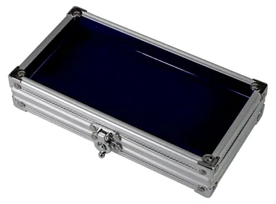 Produktbild von Alu Vitrine für Pins mit transparentem Deckel | 195 x 110 x 40 mm