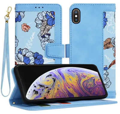 Produktbild von Techsuit FlipCraft Book Wallet Klapphülle mit Kabel für Apple iPhone XS Max - Vibrant Blue