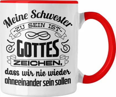 Produktbild von Trendation - Beste Schwester Tasse mit Spruch Geschenkidee Geburtstag Schwester von Schwester (Rot)
