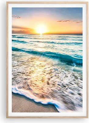 Produktbild von Gerahmtes Poster - Rahmen in heller Eiche - Meer Welle Strand - 70x100 cm - Wand Bild - Wanddeko - Wandbilder - Wandposter - Bilderrahmen - Bilder - Kunstdruck - Wandbild - P2NPA70x100-3621