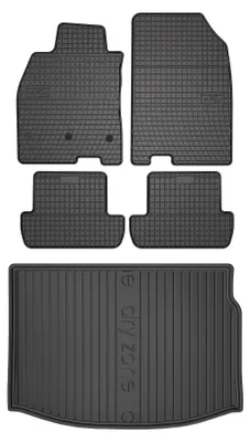 Produktbild von Gummimatten + Kofferraumwanne für Renault Megane III 2008-2015 (Schrägheck, Standard-Kofferraum) – Schwarz, passgenau – Wielganizator SolidPRO