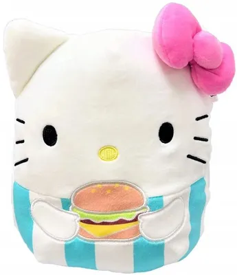 Produktbild von Squishmallows Hello Kitty mit Burger Plüschtier Kuscheltier 20cm