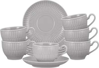 Produktbild von Seltmann Weiden Amina silbergrau  Espressotasse + Untertasse 6er Set