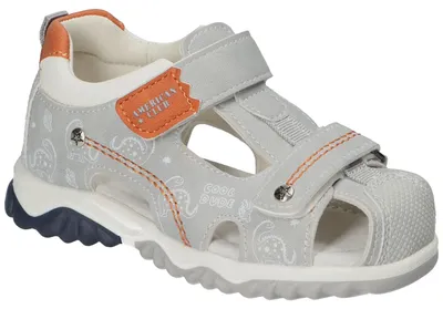 Produktbild von American Club XD191, Kinder Sandalen geschlossen Klettverschluss Leder-Einlegesohle bequem, Grau 24
