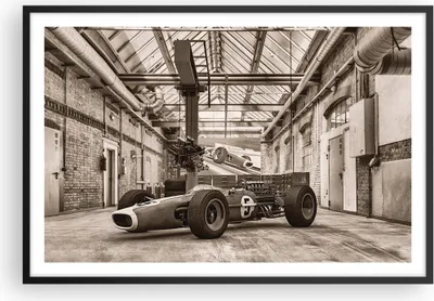 Produktbild von Gerahmtes Poster - Schwarzer Rahmen - Formel 1 Rennen Retro - 91,5x61 cm - Wand Bild - Wanddeko - Wandbilder - Kunstposter - Wandposter - Bilderrahmen - Bilder - Kunstdruck - P2BAA91x61-4918