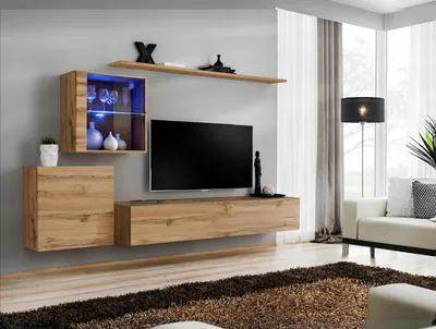 Obrázok produktu pre Nástenná jednotka Moderný TV stojan Nábytok do obývačky Dizajnové nástenné police Kompletné