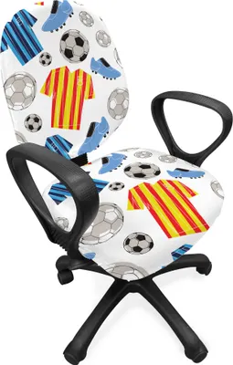 Produktbild von ABAKUHAUS Fußball Bürostuhl Schonbezug, Sportkleidung Schuhe, dekorative Schutzhülle aus Stretchgewebe, Mehrfarbig
