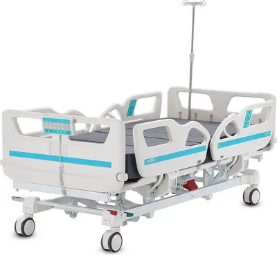 Immagine prodotto di SucceBuy Premium 5 funzioni letto ospedaliero per unità di terapia intensiva, sedia cardiologica, Trendelenburg, 550 libbre, rotelle di bloccaggio per uso domestico