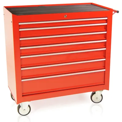 Produktbild von Werkzeugwagen breit, 7 Schubladen S47 rot