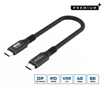 Image de Microconnect USB4CC015, 0,15 m, USB-C, USB-C, USB4 Gen 3x2, noir